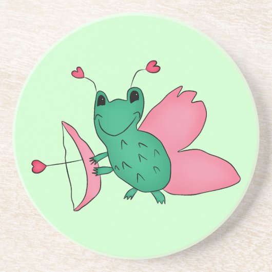 Dessous De Verre En Grès La fée de la grenouille de la Saint-Valentin de Ca (Devant)