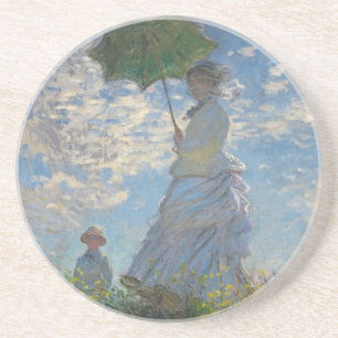 Dessous De Verre En Grès La Femme de Monet avec parasol