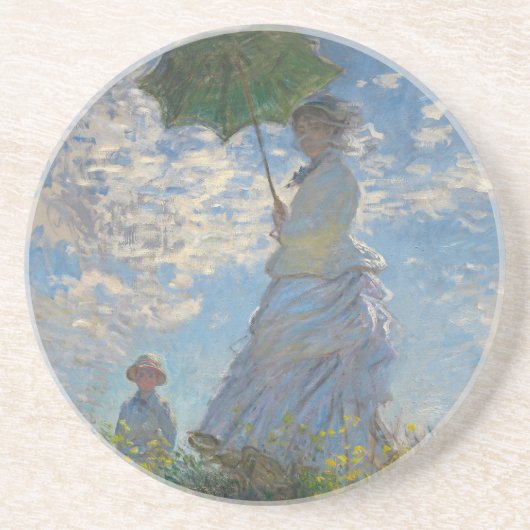 Dessous De Verre En Grès La Femme de Monet avec parasol (Devant)