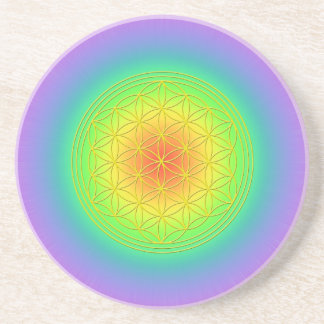 Dessous De Verre En Grès La Fleur de la vie Chakra 1