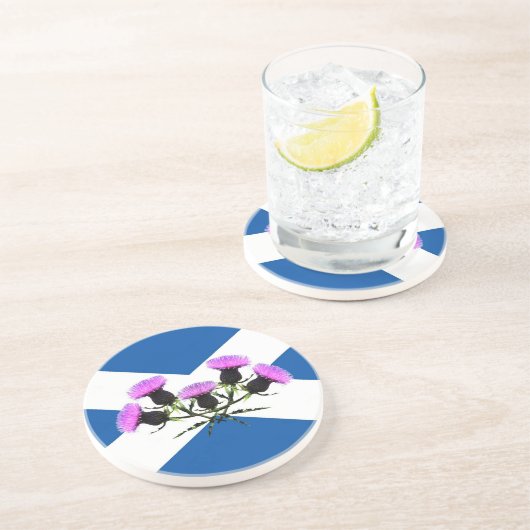 Dessous De Verre En Grès La fleur de l'Ecosse, chardon (Côté)