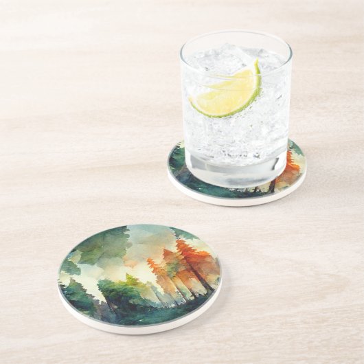 Dessous De Verre En Grès La forêt (nature) (Côté)