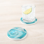 Dessous De Verre En Grès La glace de turquoise s'est levée (Côté)