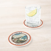 Dessous De Verre En Grès La Jolla California Coastline Travel Art Retro (Côté)