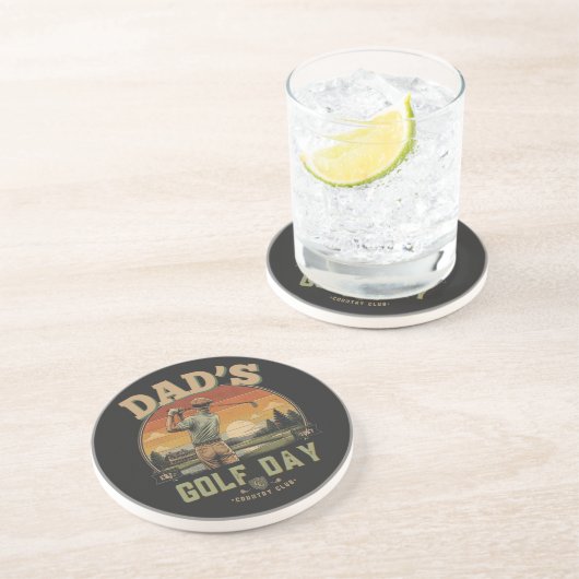 Dessous De Verre En Grès La journée de golf de papa (Côté)