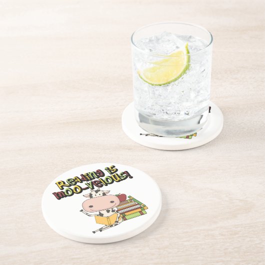 Dessous De Verre En Grès La lecture est MOO-velous (Côté)