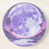 Dessous De Verre En Grès "La Lune impossible"- (Devant)