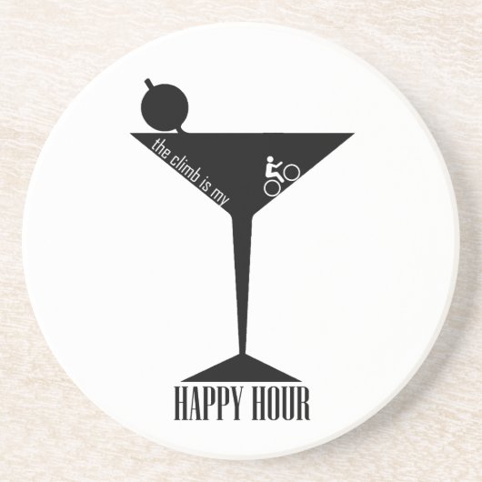 Dessous De Verre En Grès La Montée Est Mon Heureuse Heure (Devant)