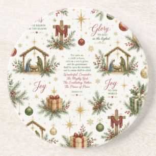 Dessous De Verre En Grès La Nativité de Noël Se souvenir de la naissance