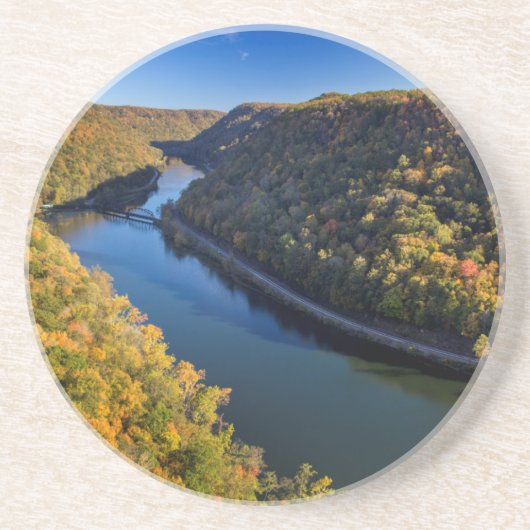 Dessous De Verre En Grès La New River Gorge à Hawks Nest State Park (Devant)