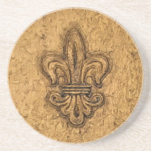 Dessous De Verre En Grès La Nouvelle-Orléans French Fleur de Lis (Devant)