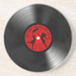 Dessous De Verre En Grès La nuit dernière le DJ a sauvé mon noir de disque