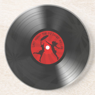 Dessous De Verre En Grès La nuit dernière le DJ a sauvé mon noir de disque