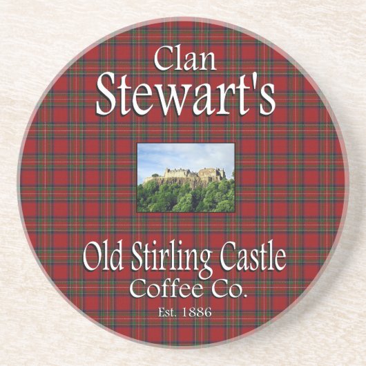 Dessous De Verre En Grès La Old Stirling Castle Coffee Co de Clan Stewart. (Devant)
