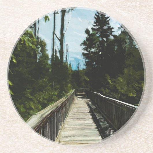 Dessous De Verre En Grès La passerelle au-dessus du canyon canadien (Devant)