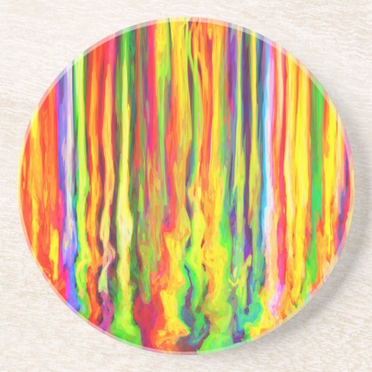 Dessous De Verre En Grès La peinture créative d'égoutture strie l'art (Devant)