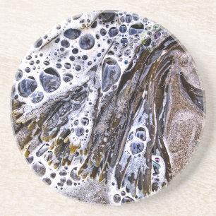 DESSOUS DE VERRE EN GRÈS LA PLAGE, ALGUES, EAU ET SABLE