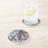 DESSOUS DE VERRE EN GRÈS LA PLAGE, ALGUES, EAU ET SABLE (Côté)