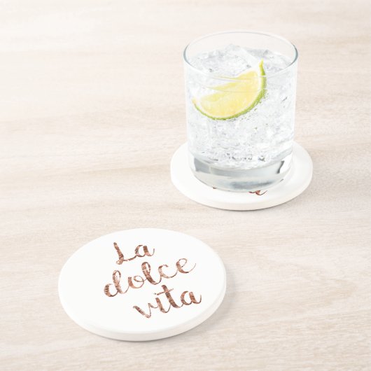 Dessous De Verre En Grès La rose Dolce Vita d'or (Côté)