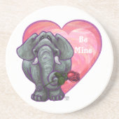 Dessous De Verre En Grès La Saint-Valentin des éléphants (Devant)
