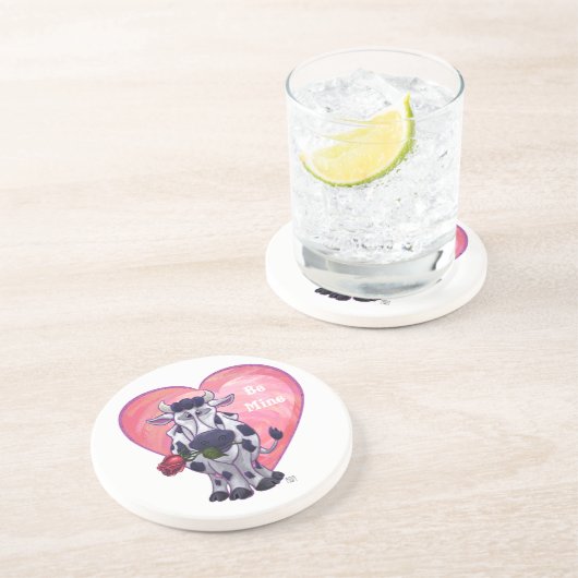 Dessous De Verre En Grès La Saint-Valentin des vaches (Côté)