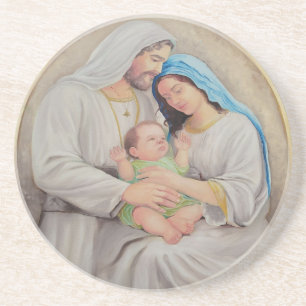 Dessous De Verre En Grès La Sainte Famille : Portrait de l'Amour Divin