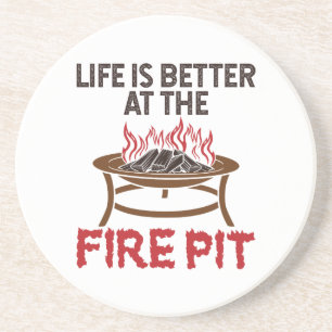 Dessous De Verre En Grès La Vie Est Meilleure À L'Emboutefeu