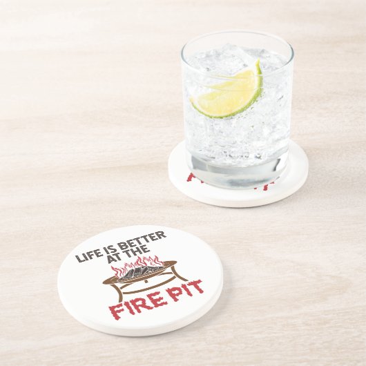 Dessous De Verre En Grès La Vie Est Meilleure À L'Emboutefeu (Côté)