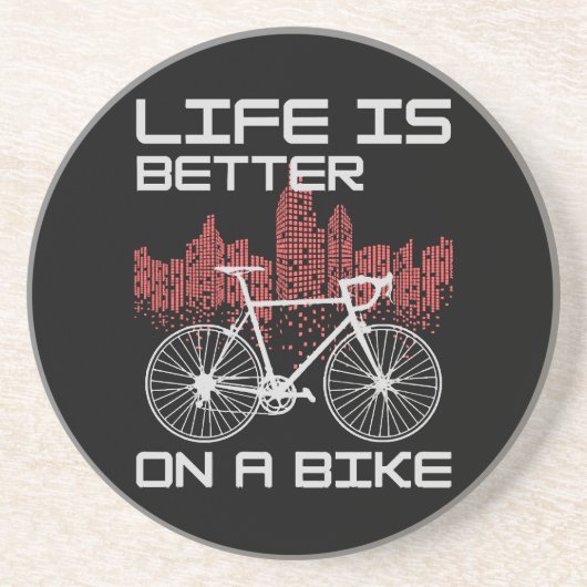 Dessous De Verre En Grès La vie est meilleure à vélo (Devant)