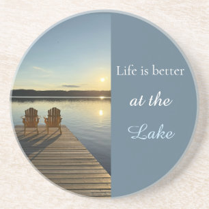 Dessous De Verre En Grès La vie est plus belle au bord du lac Relaxation au