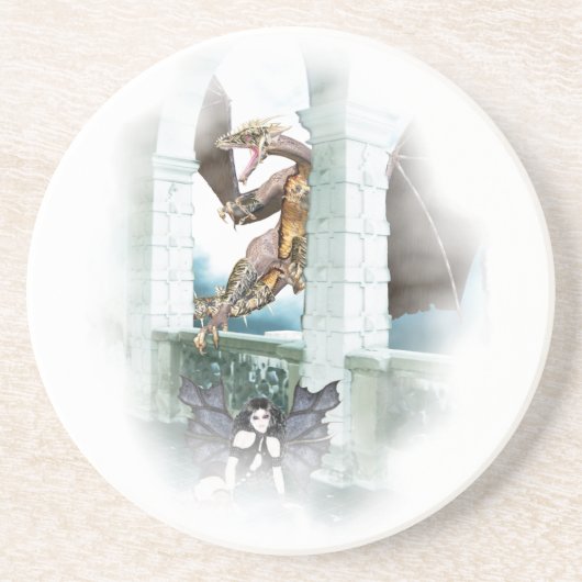 Dessous De Verre En Grès La Vignette du Dragon (Devant)