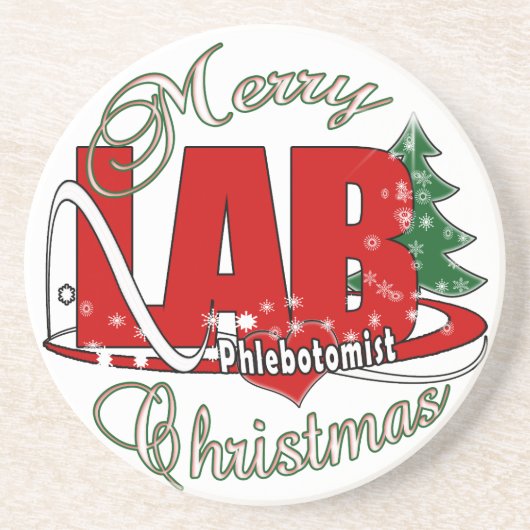 DESSOUS DE VERRE EN GRÈS LAB PHLEBOTOMISTE NOËL (Devant)