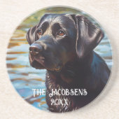 Dessous De Verre En Grès Laboratoire noir dans l'eau (Devant)