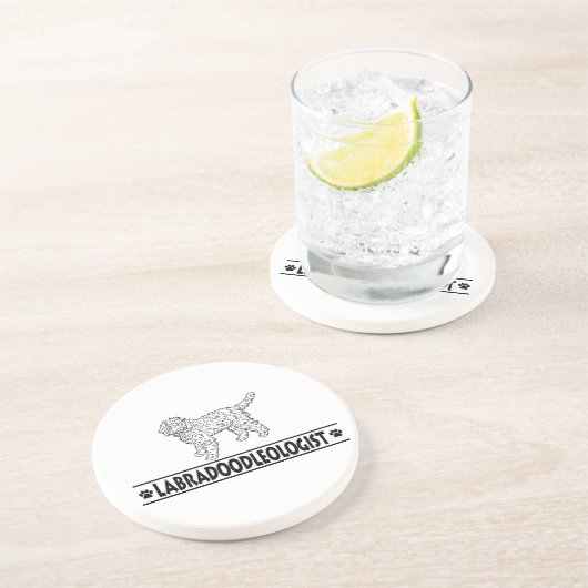 Dessous De Verre En Grès Labradoodle humoristique (Côté)