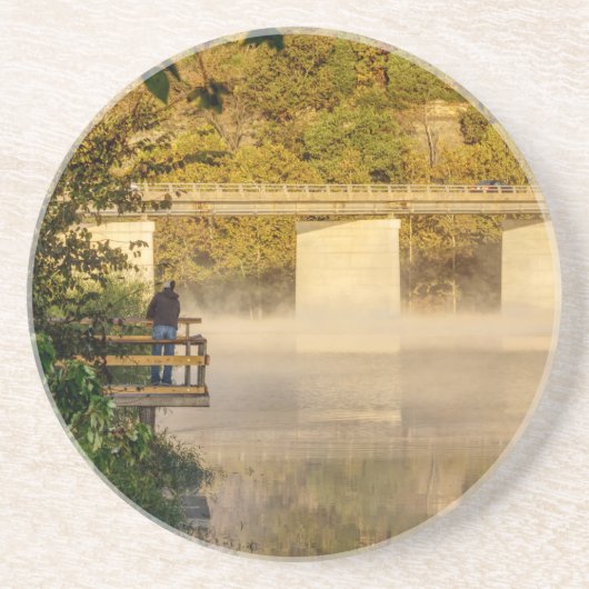 Dessous De Verre En Grès Lac Springfield Pêche d'automne (Devant)