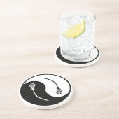 Dessous De Verre En Grès Lacrosse de Yin Yang (Côté)