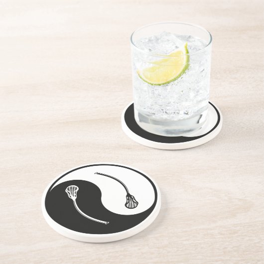 Dessous De Verre En Grès Lacrosse de Yin Yang (Côté)