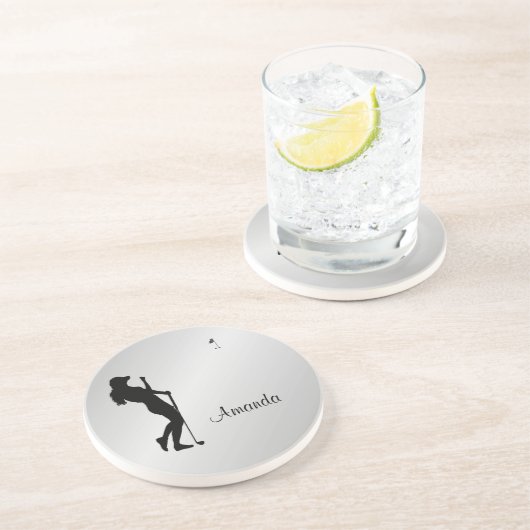 Dessous De Verre En Grès Ladies Golfer Personal  (Côté)