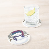 Dessous De Verre En Grès L'adorable Puffy Le Snowman (Côté)