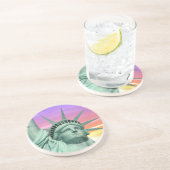 Dessous De Verre En Grès Lady Liberty et lever de soleil (Côté)