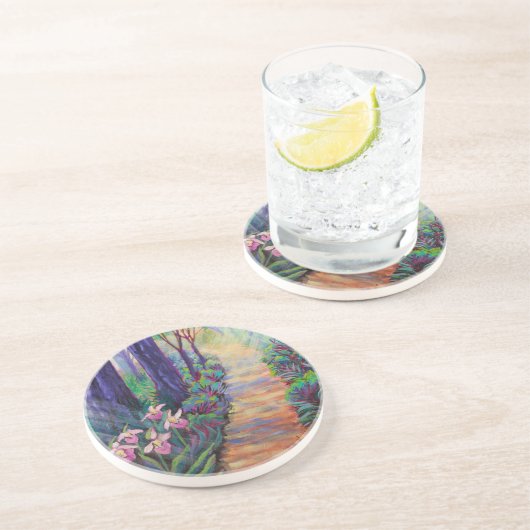 Dessous De Verre En Grès Lady Slippers on the Path (Côté)