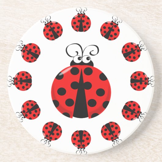 Dessous De Verre En Grès Ladybird/dessous de verre de coccinelle (Devant)