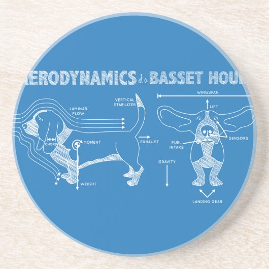 Dessous De Verre En Grès L'aérodynamique d'une hound de boule (Devant)