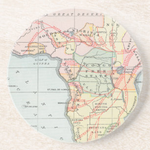 DESSOUS DE VERRE EN GRÈS L'AFRIQUE : CARTE, 1894