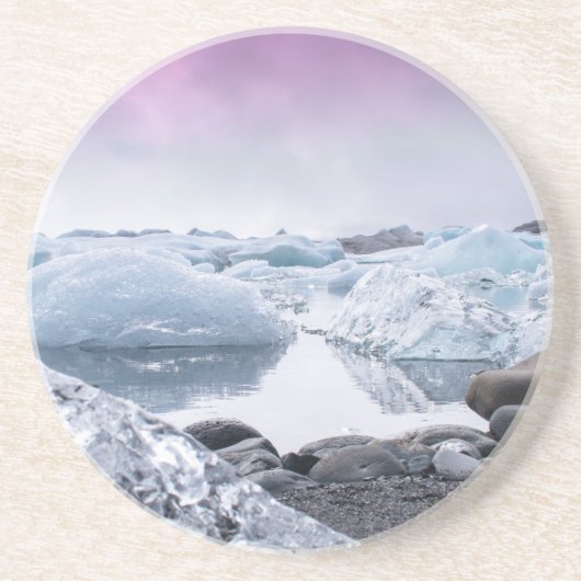 Dessous De Verre En Grès Lagune de glacier de l'Islande (Devant)