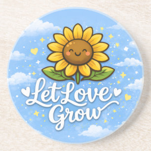 Dessous De Verre En Grès Laissez l'amour grandir - Tournesol