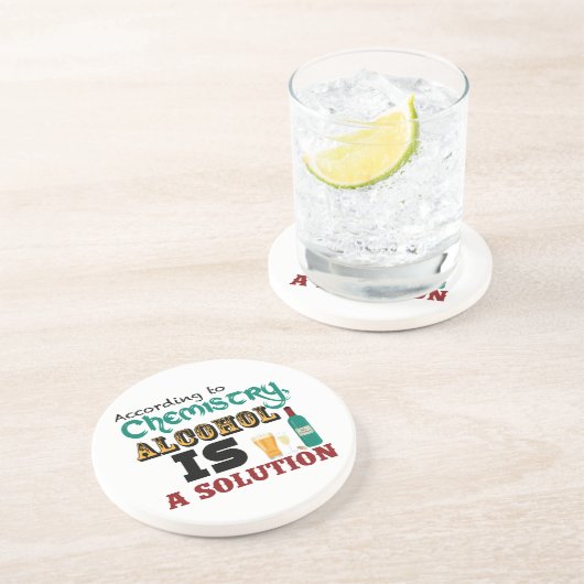 Dessous De Verre En Grès L'alcool est une solution (Côté)