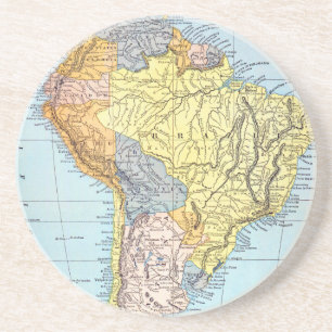 Dessous De Verre En Grès L'AMÉRIQUE DU SUD : CARTE, c1890
