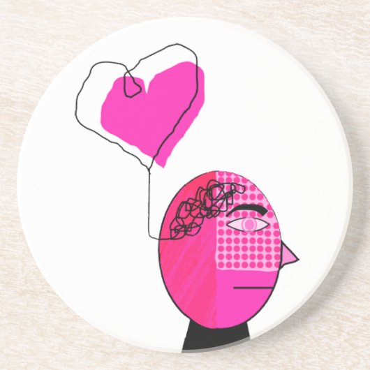 Dessous De Verre En Grès L'amour dans l'esprit (Devant)