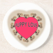 Dessous De Verre En Grès L'amour des chiots (Devant)